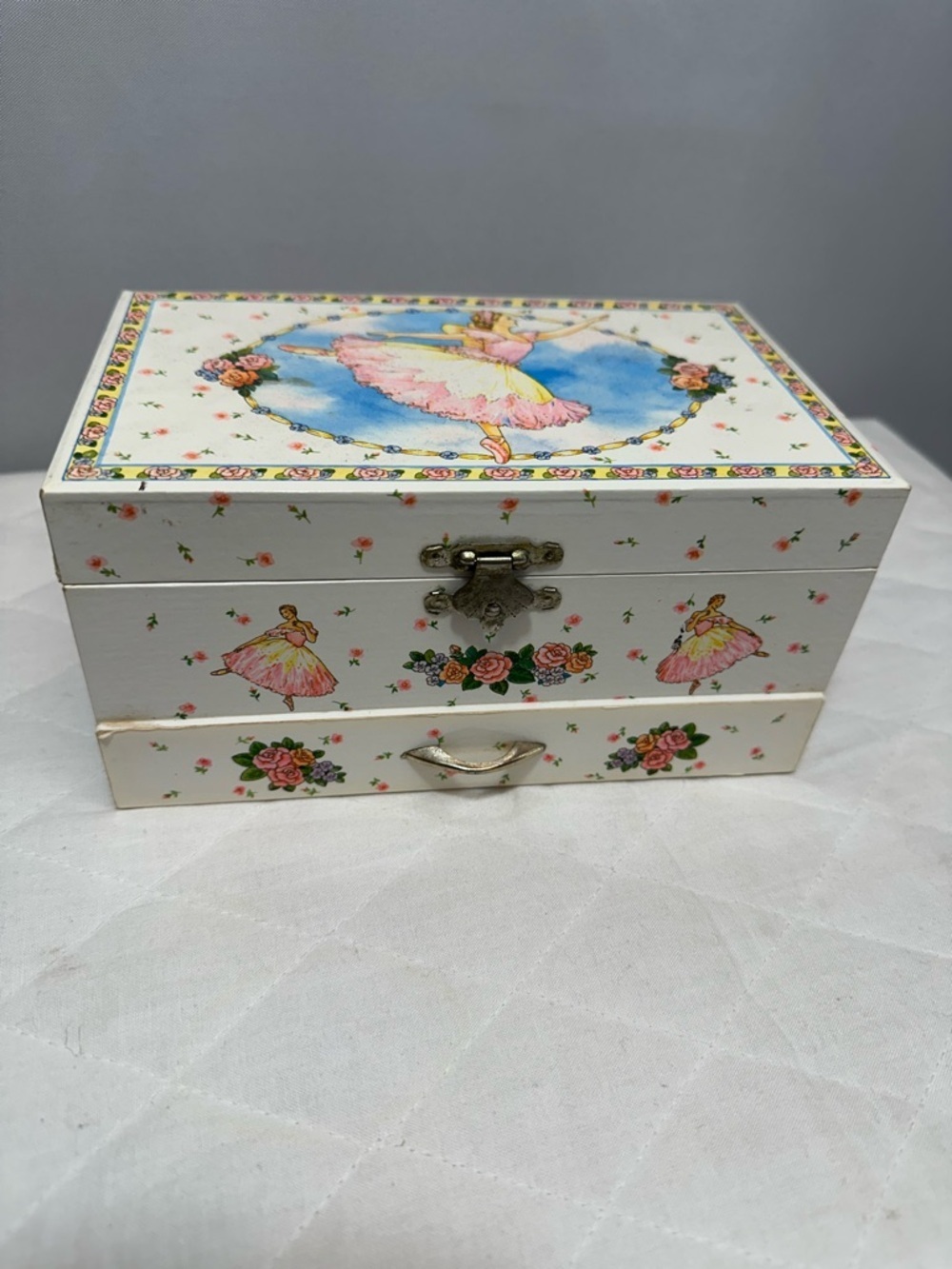 The San Francisco Vintage Music Jewelry Box Twirling Ballerina Motif 1993 Model